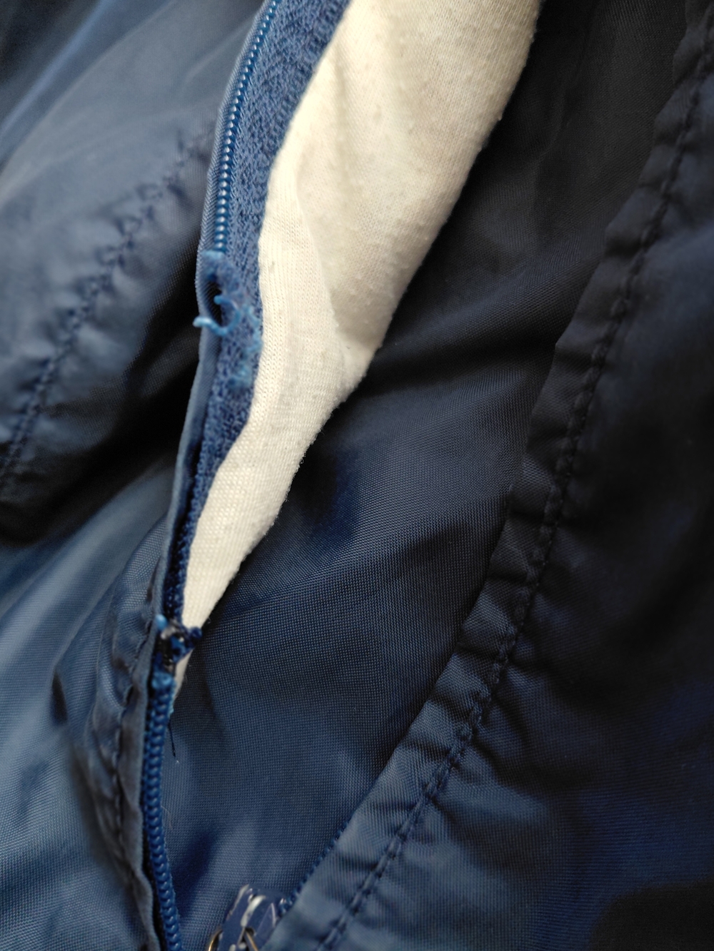 Vintage 90s Adidas Colorblock Windbreaker Navy Blue Jacket XL - Picture 12 of 16